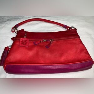 Osgoode Marley Leather red and purple handbag